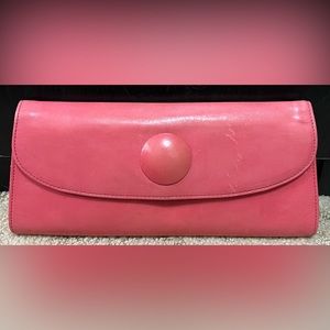 Hobo International clutch bag bubblegum pink leather with pocket dividers